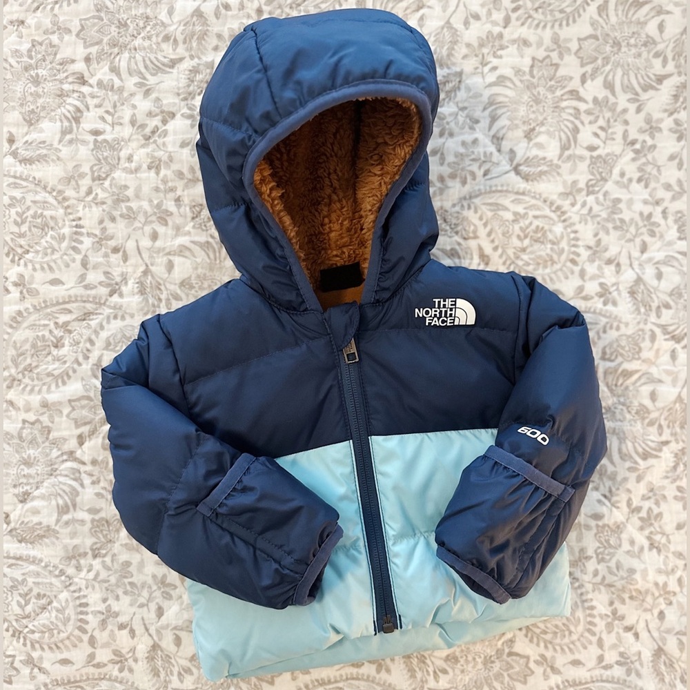 North Face Down Full-Zip Jacket | Navy & Light Blue | 3-6 Months